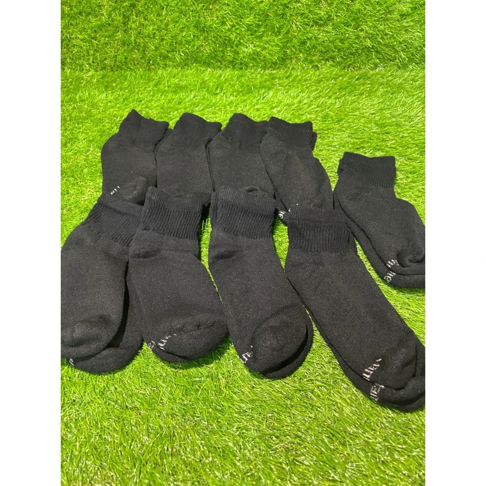 Hanes‎ Kids Boys L Ankle Socks 9 Pair Bundle Black Ribbed Athletic Casual